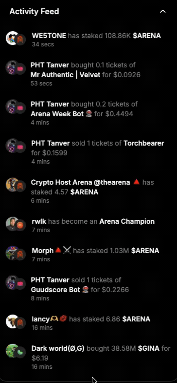 Activity Feed for Live In-App Events animated preview