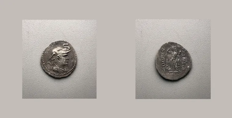 BAKTRIA, Demetrios I Aniketos (200-185 BC), AR Obol